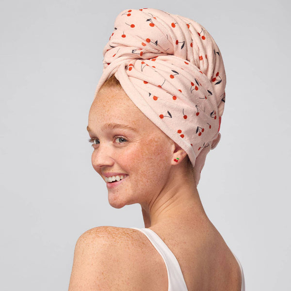 Kitsch XL Hair Towel Wrap / Cherry Print