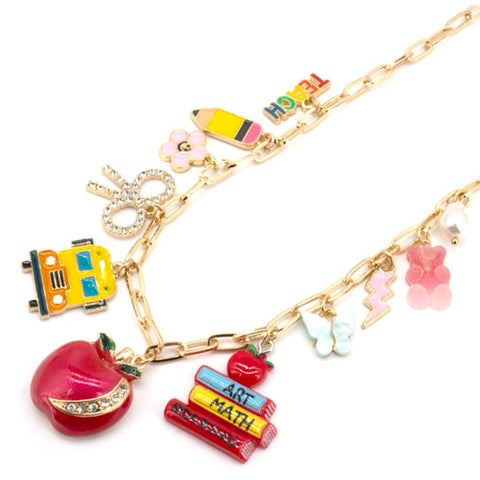 Teacher Gold Charm Necklace