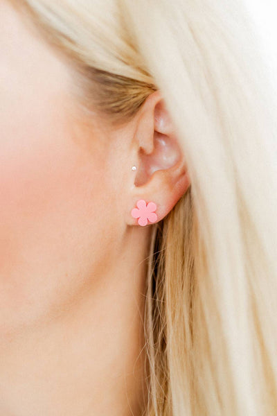 Jenna Flower Stud / Coral
