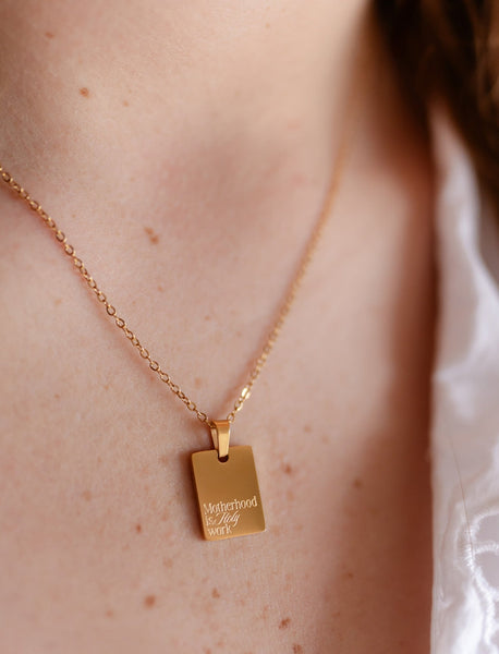 Motherhood is Holy Work 18k Gold Necklace