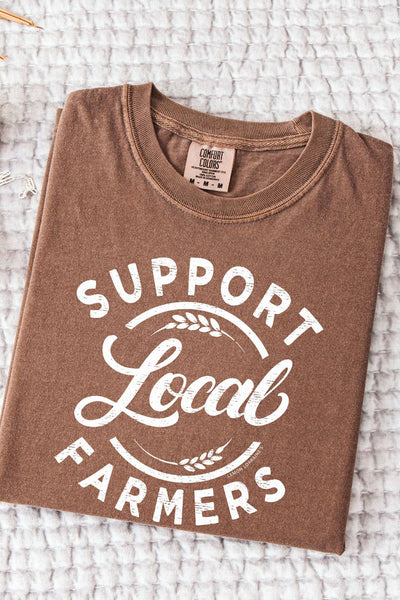 Support Local Farmers Graphic Tee / Espresso