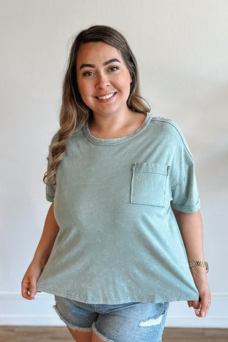 Summer Slouch Tee / Sage Green