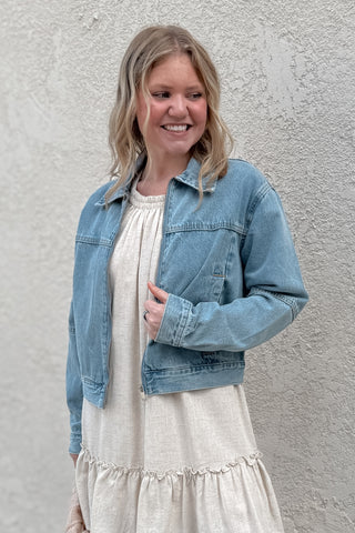 Zip Around Denim Jacket