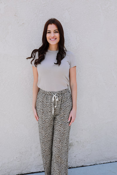 Jayne Drawstring Leopard Pants