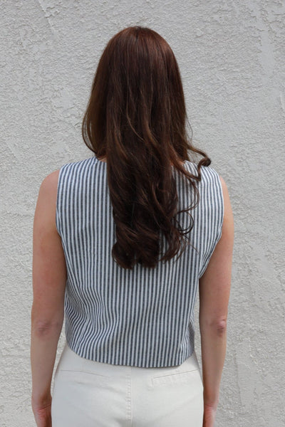 Striped Linen Vest