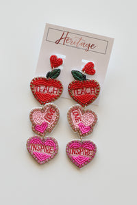 Teach Love Inspire Seed Bead Earrings