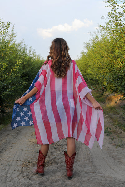 Americana Flag Summer Kimono