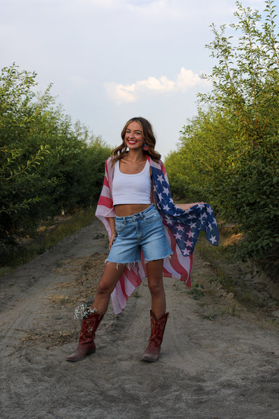 Chevron Ribbed Crop / White