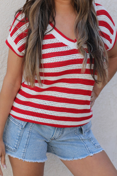 American Summer Crochet Knit Tank