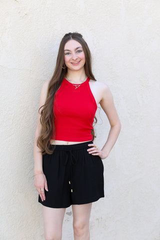 Cherry Ribbed Tank *final sale*