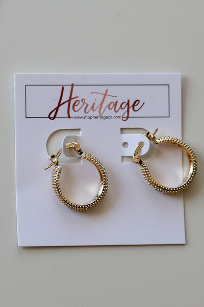 Caitlin Textured Gold Hoops