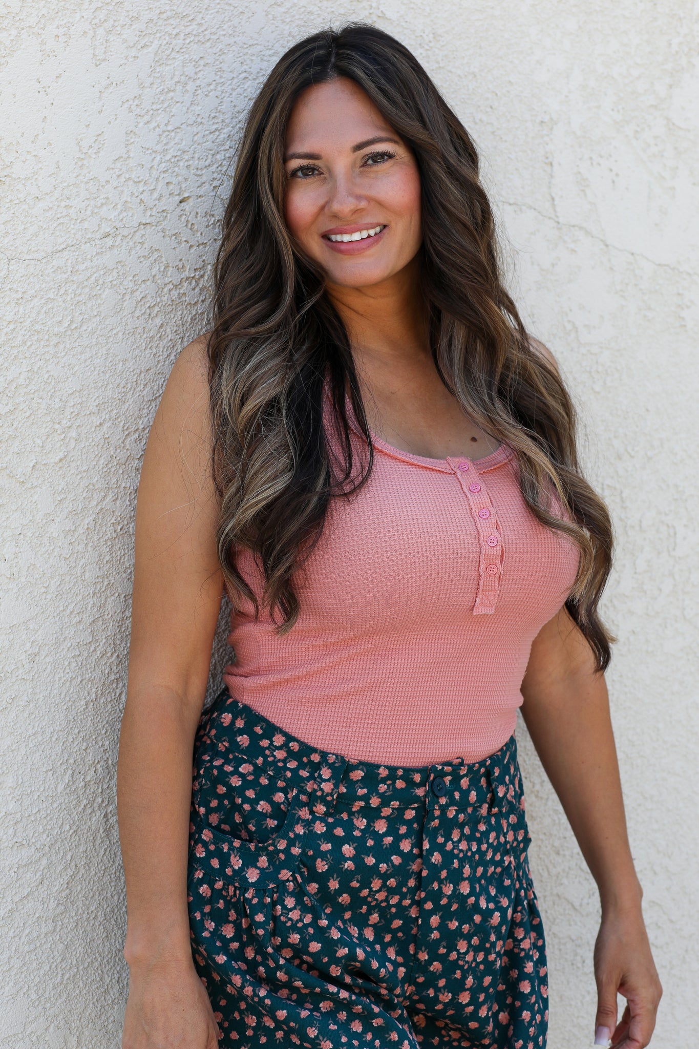 Feels Like Summer Ribbed Tank / Blush