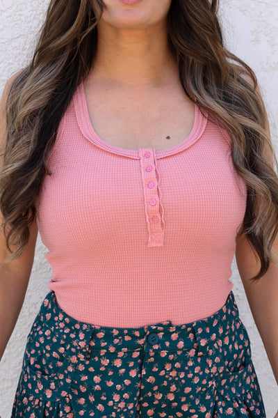 Feels Like Summer Ribbed Tank / Blush