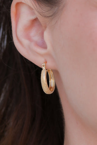 Caitlin Textured Gold Hoops