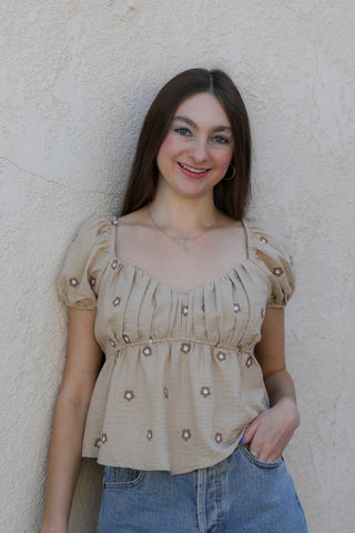 Daisy Dreams Puff Sleeve Blouse