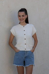 Summertime Cardi Vest / Cream