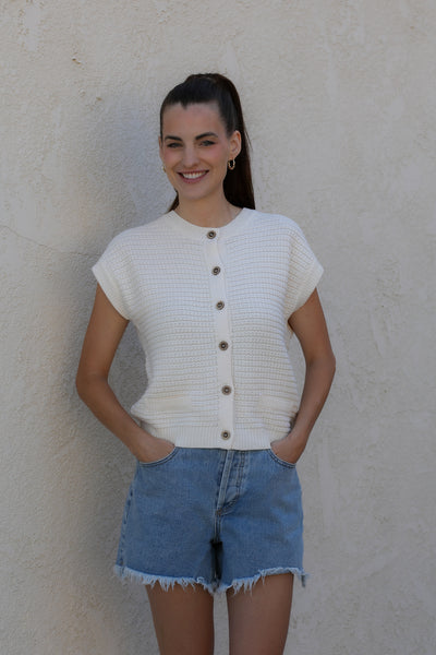 Summertime Cardi Vest / Cream