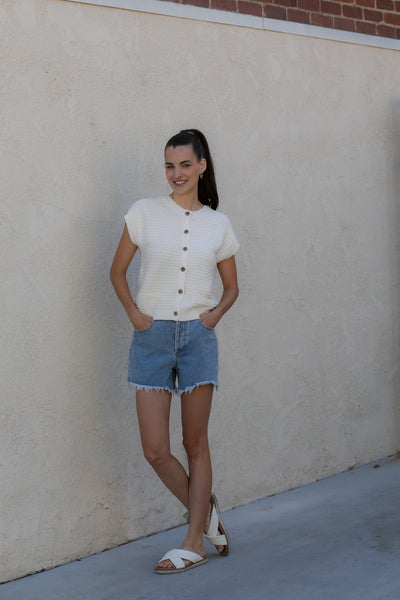 Summertime Cardi Vest / Cream