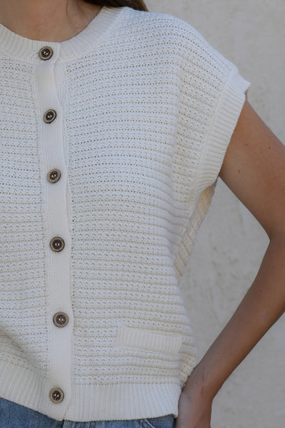 Summertime Cardi Vest / Cream