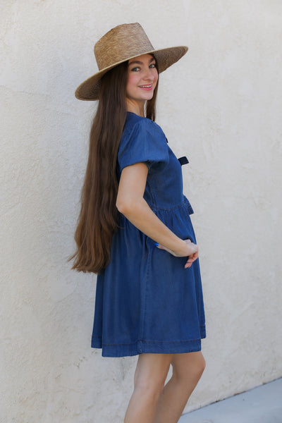 Denim and Bows Mini Dress