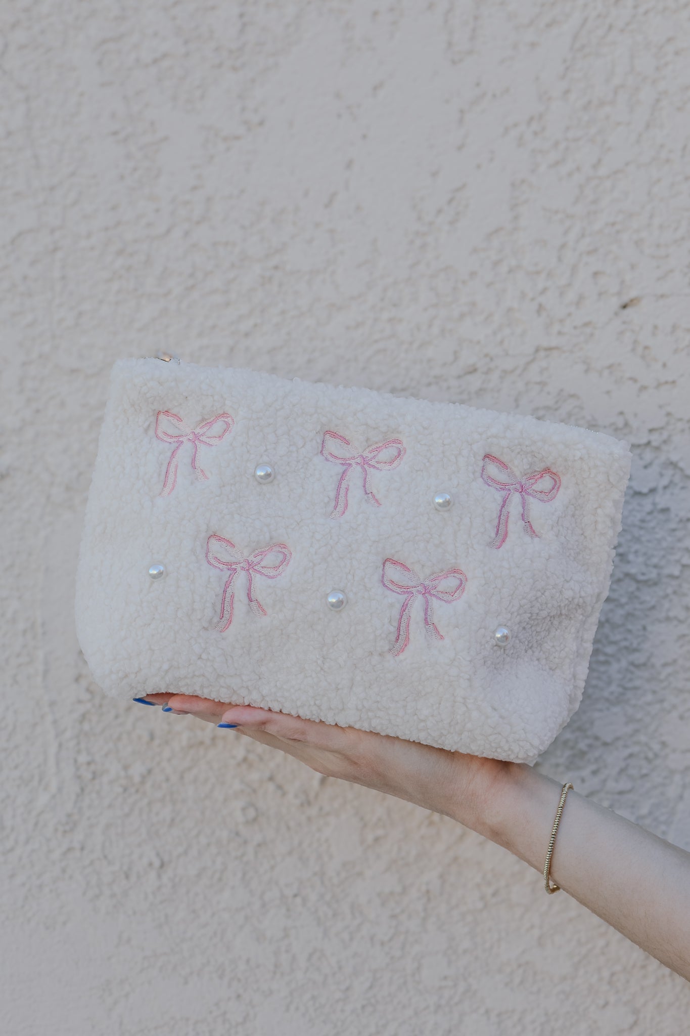 Teddy Pouch / Pink Bows