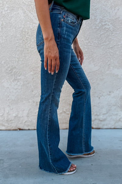 Judy Blue Roni Frayed Flares