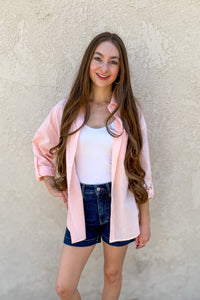Summer Stripes Cotton Blend Button Up