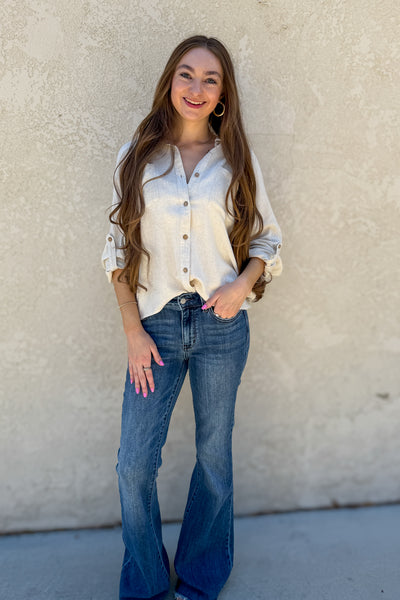 Diana Linen Dolman Blouse