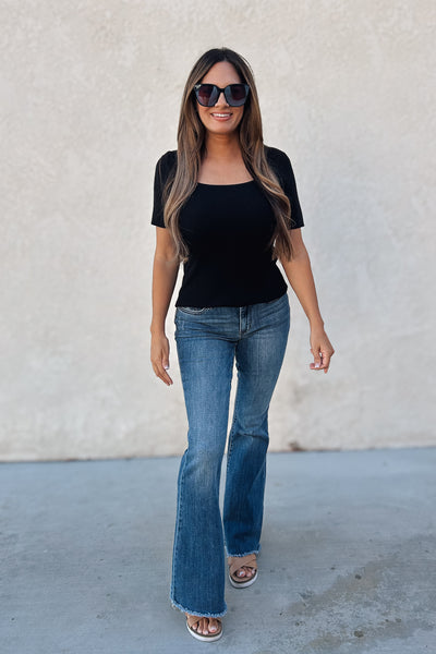 Alyssa Square Neck Top / Black