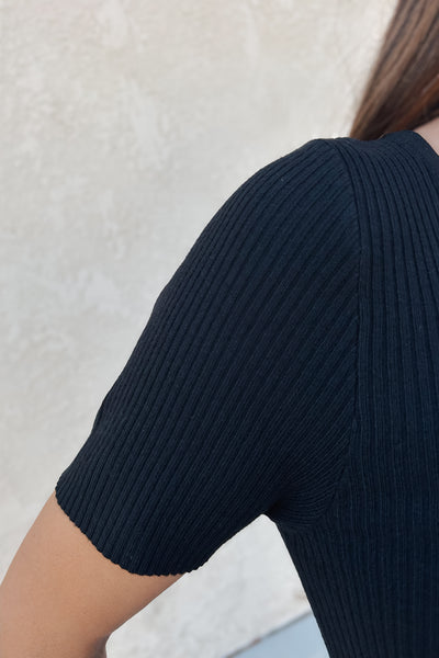Alyssa Square Neck Top / Black