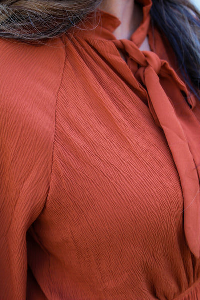 Autumn Crossing Ruffle Dress