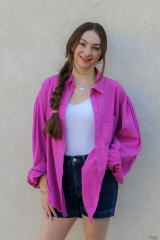 Carolina Oversized Button Up / Orchid