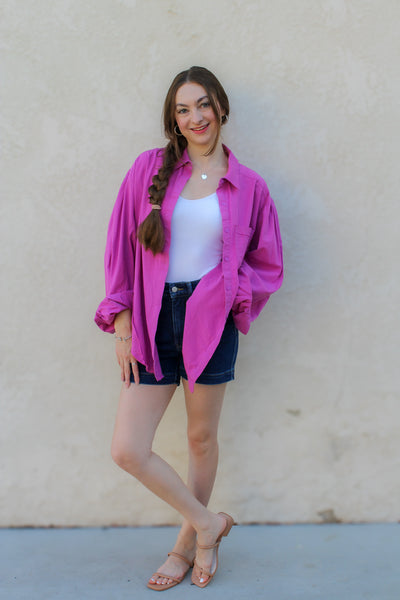 Carolina Oversized Button Up / Orchid