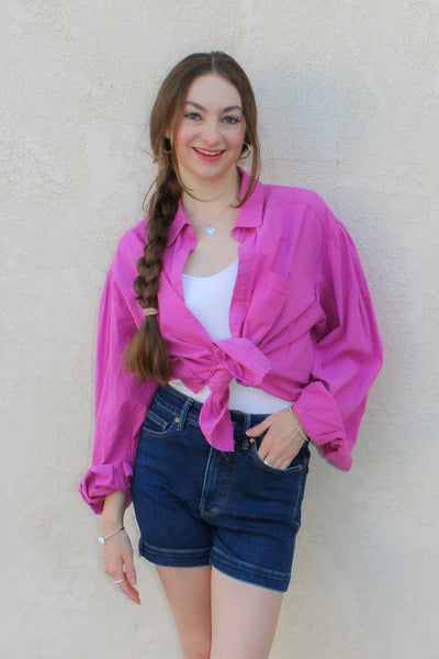 Carolina Oversized Button Up / Orchid