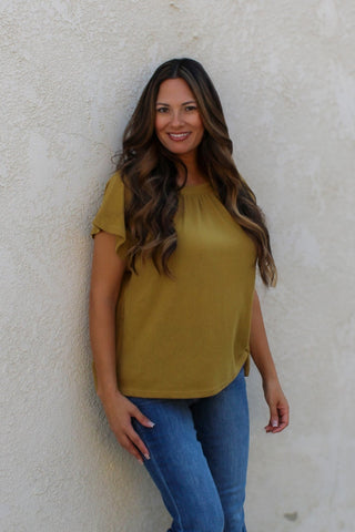 Sully Tie Top Blouse / Mustard