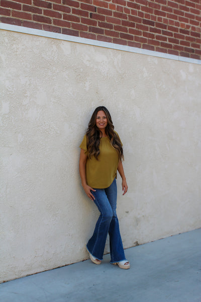Sully Tie Top Blouse / Mustard