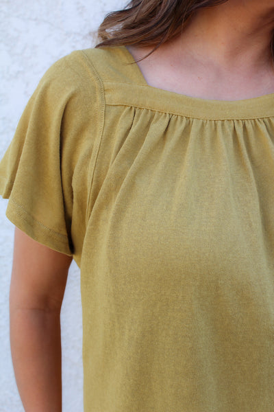 Sully Tie Top Blouse / Mustard