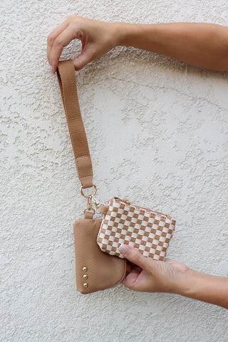 Wonderlust Woven Dual Pouch Wristlet 