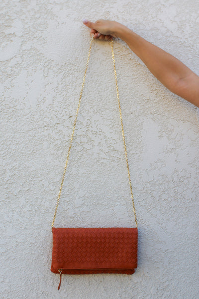 Amber Woven Clutch / Rust