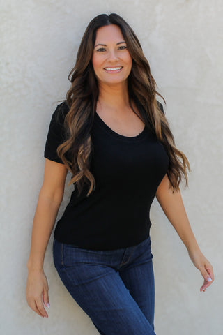 Basic Black Scoop Neck Top