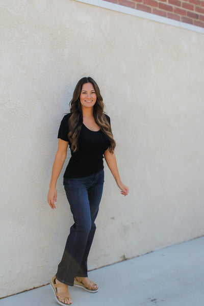 Basic Black Scoop Neck Top