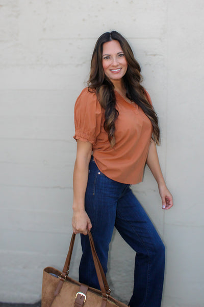 Morgan Puff Sleeve Blouse / Clay