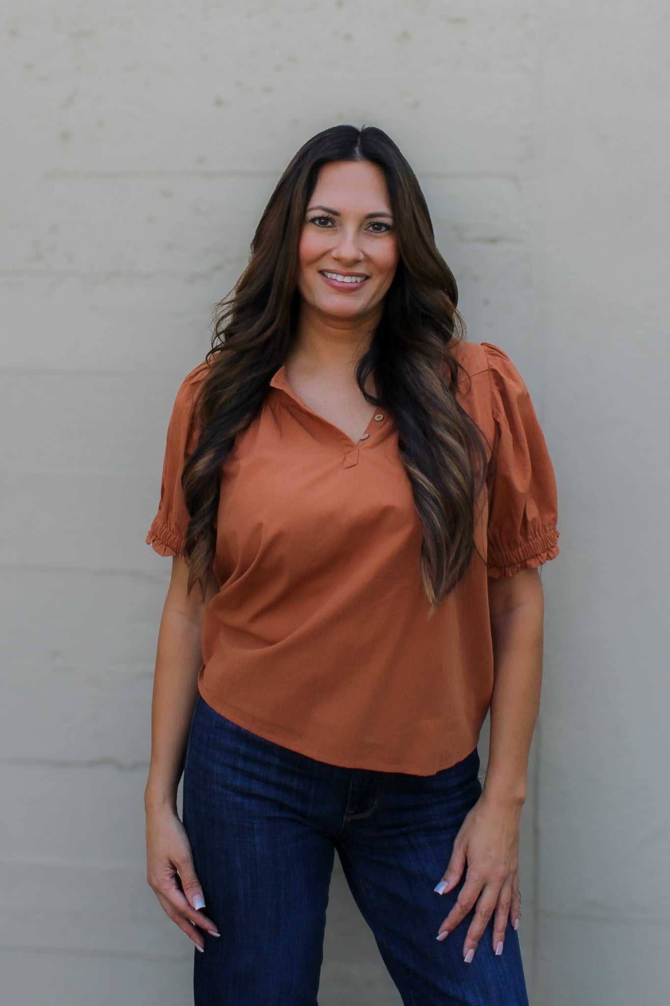 Morgan Puff Sleeve Blouse / Clay