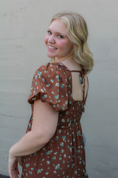 Calla Fall Floral Midi Dress