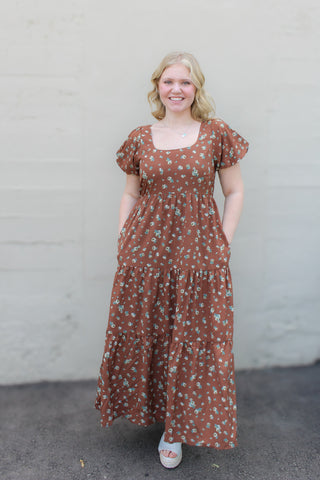 Calla Fall Floral Midi Dress