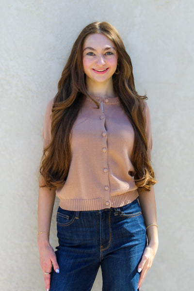 Chestnut Button Down Cardigan