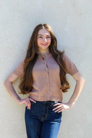 Chestnut Button Down Cardigan
