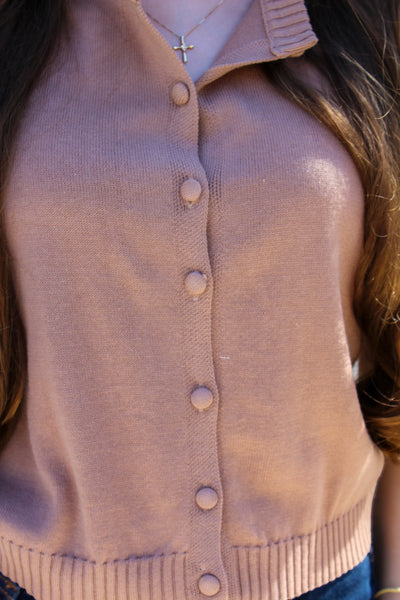 Chestnut Button Down Cardigan