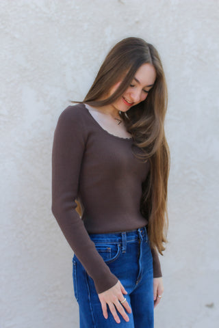 Espresso Ribbed Top