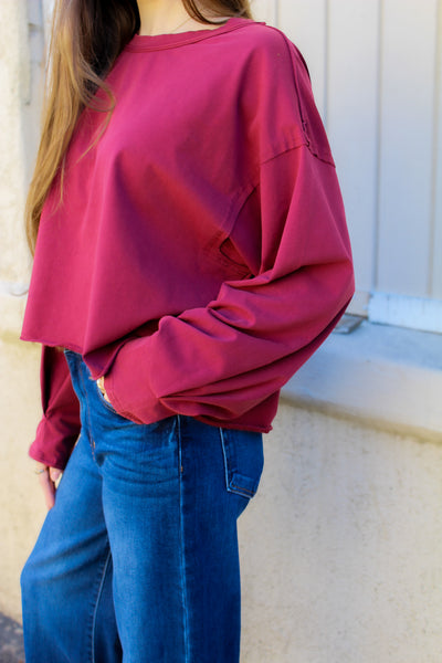 Free To Be Me Longsleeve Top / Wine